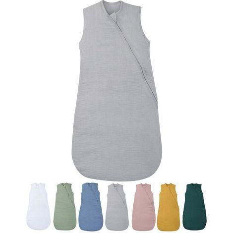 Gigoteuse ouatinée en gaze de coton - 6-24 mois - 90 cm - Gris Perle - mousseline 100% coton - 3,5 tog