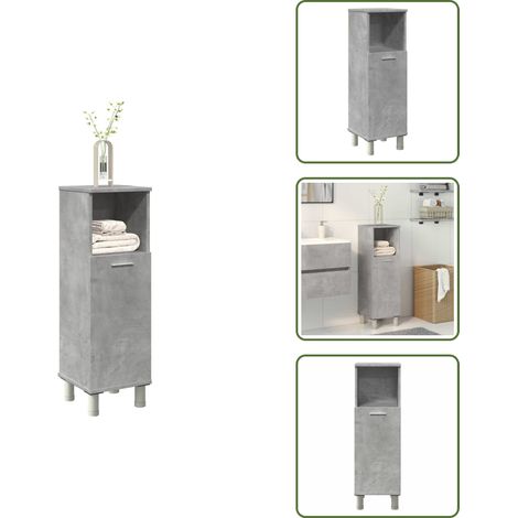 vidaXL Armoire de salle de bain Gris béton 30x30x95 cm Aggloméré