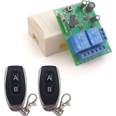 Commutateur de télécommande sécurisé DC 12V 24V 30V sans Fil 433Mhz RF 10A récepteur de Relais avec 2 émetteursMHZB (1/2)