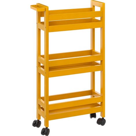 Carrello a 3 livelli su ruote colorama giallo senape - 5five