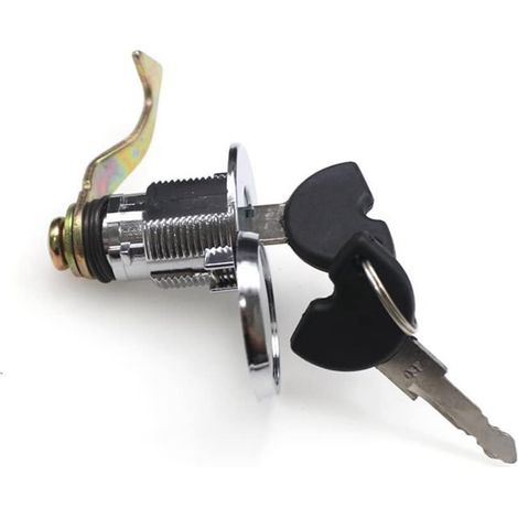 Serrure Coffre Moto - 1 Unité - Acier et Plastique - Sécurité Anti-vol - Pour Scooter et Top Case - Noir (1/5)