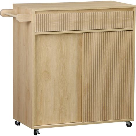 sweeek - Küchenwagen Holzoptik 1 Griff 1 Schublade 2 Türen (1/5)