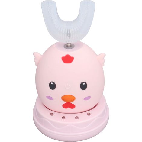 Brosse à dents électrique en forme de U pour enfants 6‑12 ans - Design mignon et silicone 360° pour soins bucco-dentaires