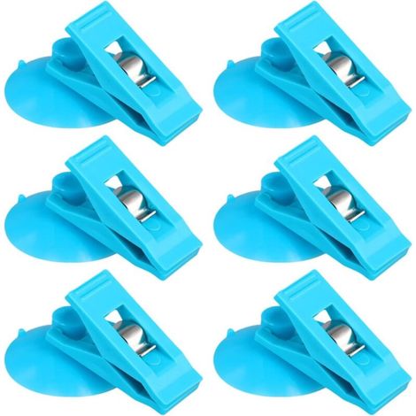 6 Stück Saugnapfclips mit runden Clips für Duschvorhänge zum Schutz vor Wasserspritzern, winddicht