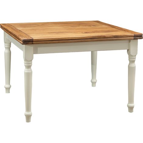 Dining table Solid wood table Square Extendable table 120x120 cm Space-saving Kitchen table Made in Italy Colour walnut (1/5)