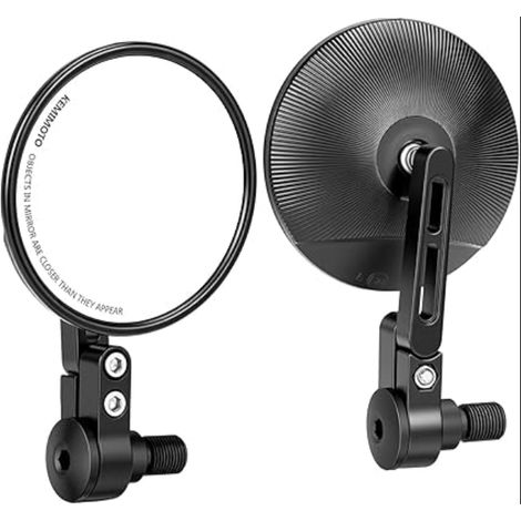 CNC Rétroviseur Moto Pivotants à 360°, Rond au Bout du Guidon Adaptés aux Vis MR16, Compatibles avec MT-07, MT-09, XSR700, XSR900, TMAX (1/5)