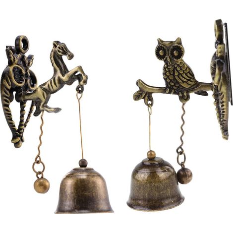 Juego de 2 timbres para tiendas de mascotas, timbre decorativo vintage para tiendas, patios y balcones.