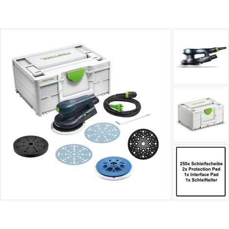Festool ETS EC 150/5 EQ-Plus Ponceuse excentrique 400 W 150 mm Brushless + 250x disque de ponçage + 2x Protection Pad + Interface Pad + plateau de ponçage + systainer (1/5)