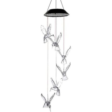 Lampe carillon solaire, lampe solaire extérieure à panneau lumineux changeant de couleur pour jardin ou rue