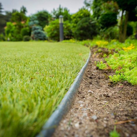 Bordure de jardin Flexible à dérouler Plastique Recyclé - H.14 cm x L.15 mètres - Gris (1/4)