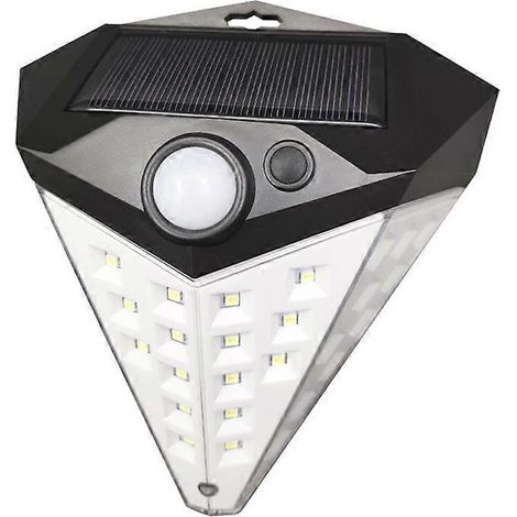 Lampe murale solaire triangulaire en forme de diamant à induction corporelle, lampe d'ambiance, lampadaire d'extérieur étanche pour allée, terrasse ou sous-sol. (1/5)