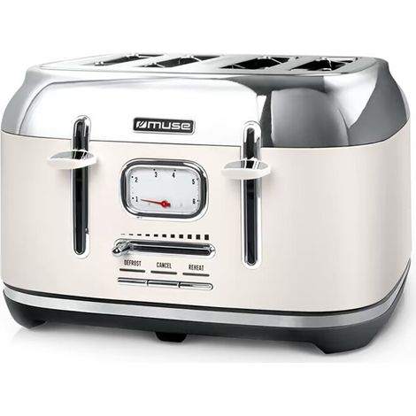 Grille pain MUSE MS-131 SC - 1800W - 4 tranches - 6 niveaux de température de brunissage (1/4)