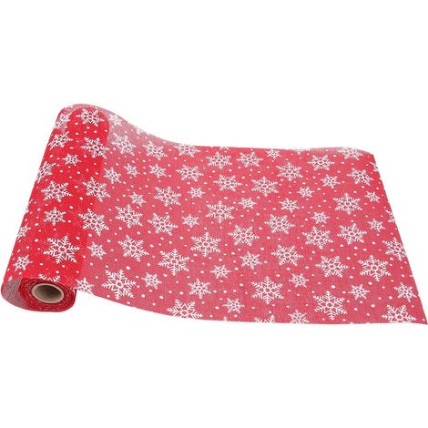 Chemin de Table Nappe Imprimée Flocons de Décoration de Noël Nappe de Noël pour Salle à Manger