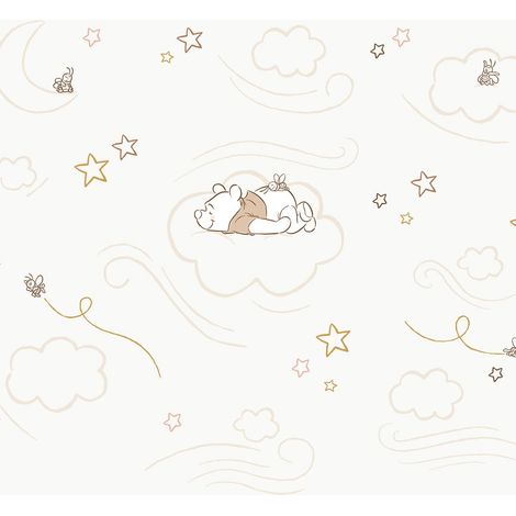 papier peint panoramique Winnie l'ourson beige  - Komar