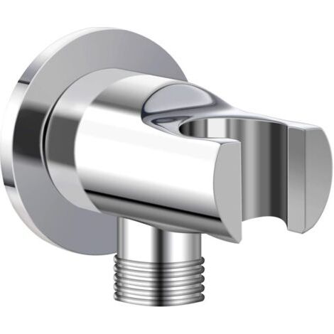 Pair Support mural de douche avec inverseur – Coude mural chromé avec dérivation pour douchette (1/4)