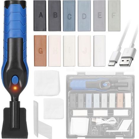 Kit réparation plan de travail stratifié, Reparation PVC vinyle Carrelage bois et plastique pour revêtement de sol, sol en vinyle, linoléum cire dure pour bois meubles (1/4)