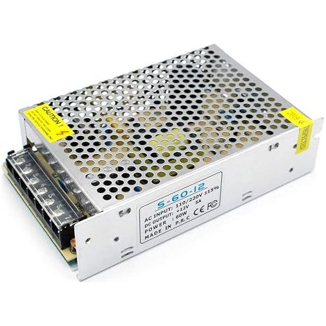 Bloc d'alimentation 12 V 5 A 60 W DC universel à découpage régulé, transformateur 230 V vers pilote LED 12 V, transformateur, adaptateur pour bande LED, imprimante 3D, radio, projet (1/5)