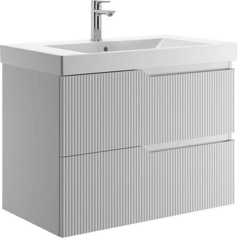 Jika Cubito Style - Waschtischunterschrank, 80 × 57 × 45 cm, 2 Schubladen, mattweiß H40J4424023041 (1/4)