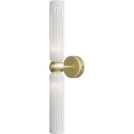 Applique Maytoni ANTIC ottone bianco vetro rigato 2xG9 (1/2)