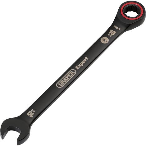 Draper 10.0MM RATCHETING SPANNER 03881 HI-TORQ® Metric Ratchet Combination Spanners, Black