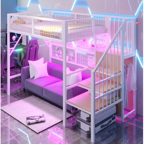 letto struttura letto salvaspazio con scala contenitore OKMYHOME (1/5)