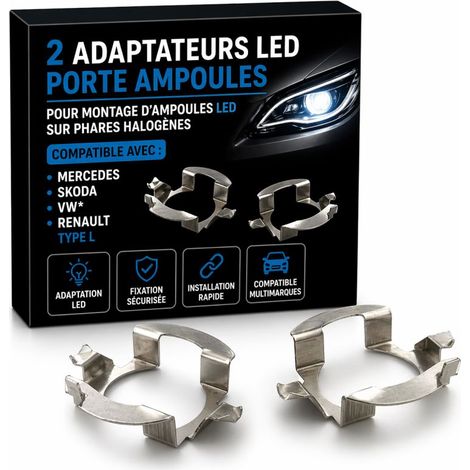 2 ADAPTATEURS LED PORTE AMPOULES MERCEDES / SKODA / VW / RENAULT - Type L (1/5)