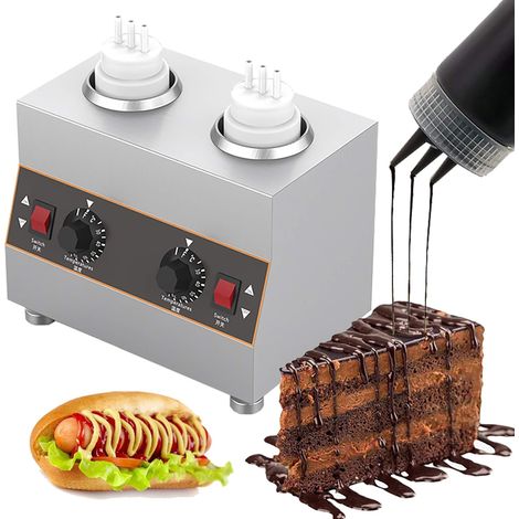 Chauffe-Sauce Électrique Commercial Avec 2 Bouteilles - Pour Chocolat, Caramel, Confitures - Température Réglable 86-185 ℉ (1/5)