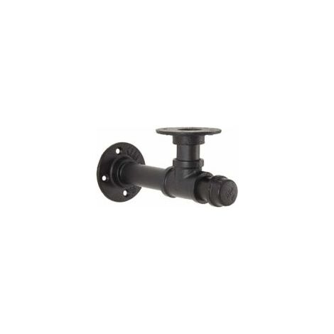 1 pièce, support d'étagère en tuyau, support d'étagère murale de style industriel, support d'étagère noir, support mural décoratif pour décorer la cuisine, le salon, la chambre à coucher - Crezuo (1/4)