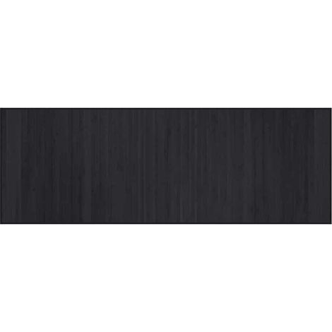 Tapis de sol décoratif rectangulaire noir 70x200 cm bambou fr38315 (1/5)