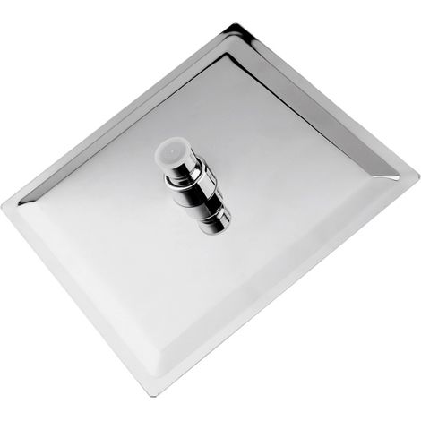 8-Zoll-Deckenduschkopf aus verchromtem Edelstahl, fest installierter Duschkopf für Badezimmer, Regeneffekt, 1 Stück (1/3)