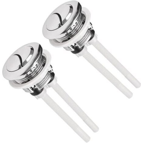 FENOPLASTICA2X Boutons chasse d'eau universels 38mm, leviers de toilettes, bouton chasse eau de toilettes, bouton poussoir de chasse d'eau de toilettes à double poussoir pour chasse d'eau (1/5)