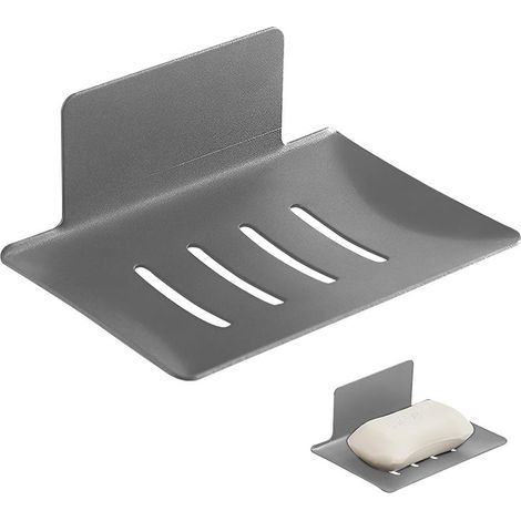 Porte Savon Douche Mural en Acier Inoxydable - Porte-Savon Auto-adhésif sans Perçage pour Salle de Bain et Cuisine - Boîte à Savon Robuste avec Drainage Rapide pour Éponge et Savon (1/5)