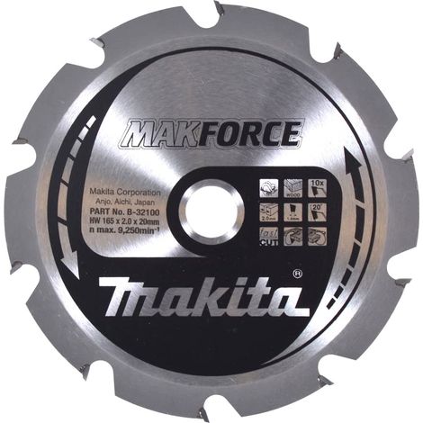 Makita B-32100 Lama Sega Circolare Makforce T.C.T. 165x20mm 10T Legno