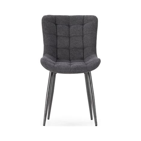 LENI - Lot de 4 chaises pieds en métal Gris foncé (1/5)