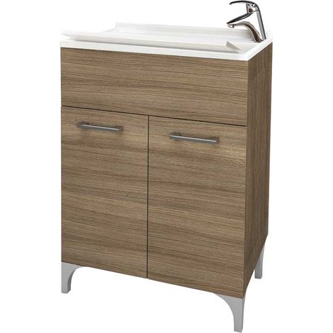 Lavabo 60 Chêne Fumé L. 60 X P. 50 X H. 83 Cm