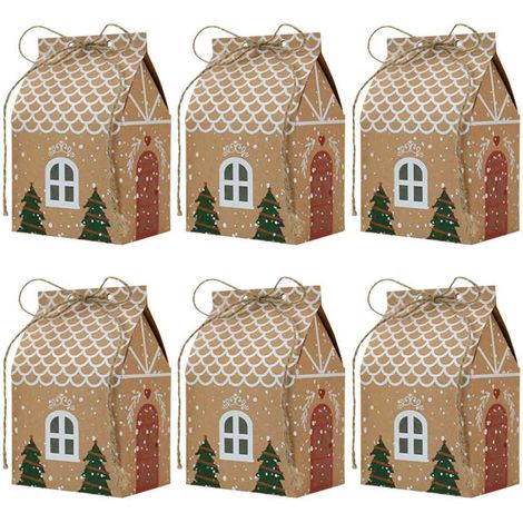 Lot de 50 boîtes cadeaux kraft de Noël 7 × 5 × 10,5 cm, bonbons, fête (1/5)