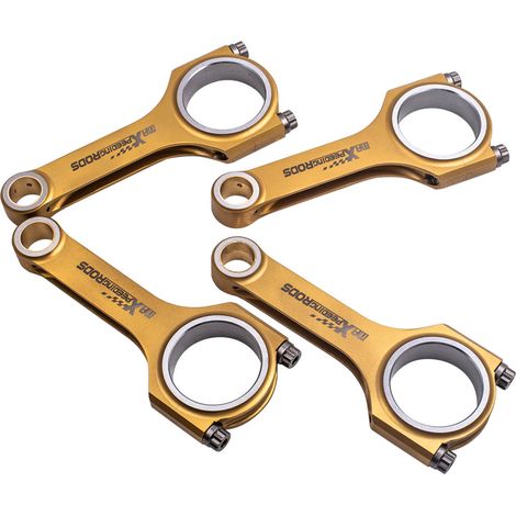 4pcs Titanized H-Beam Connecting Rods For Suzuki 1.3L G13b Engine 4.724" ARP2000 (1/5)