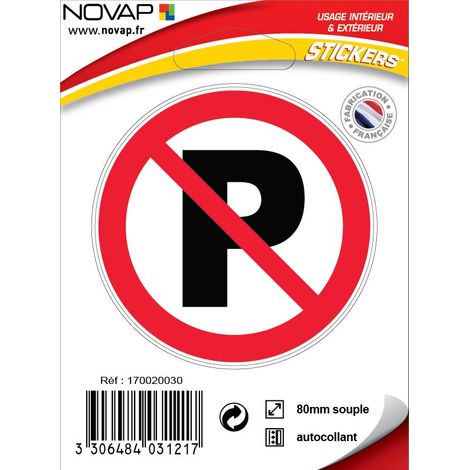 Panneau Parking Interdit - Vinyle adhésif Ø80mm - 4031217