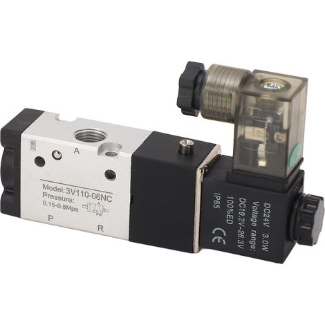 Pneumatisches Magnetventil, elektrischer Luftschalter 1/8 Zoll NPT, 2 Positionen, 3-Wege, 24 V DC zur Steuerung (1/5)