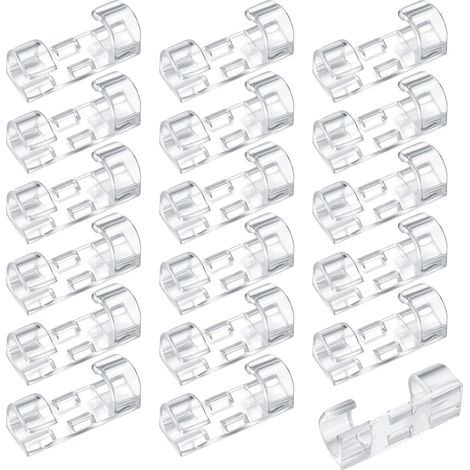 120 selbstklebende Kabelclips, runde Kabelhalter, Kabelorganisatoren, Kunststoff-Wandkabelclips mit selbstklebenden Pads, geeignet für Büro-, Haushalts-, Auto- und Bürokabel (transparent).