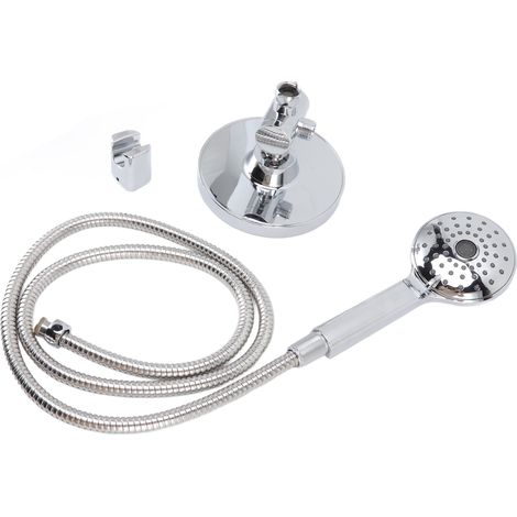 Ensemble de douche à main électroplaqué avec filetage G1/2, pommeau de douche haute pression en ABS et flexible pour salle de bain (1/5)