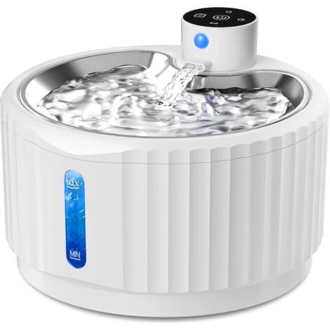 Fontaine à eau sans fil pour chats, fontaine à eau silencieuse pour chats et chiens de 2,8 L avec détecteur de mouvement, batterie rechargeable de 4 000 mAh, abreuvoir automatique pour chats