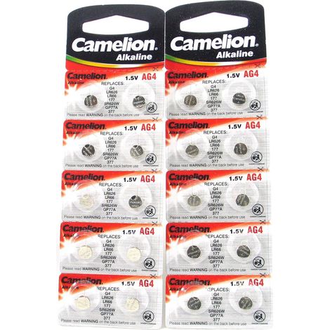 20 Camelion AG4 / LR66 / 177 / 377 / LR626 pile bouton longue durée de vie (date d'expiration marqué) 2x 10-er Pack