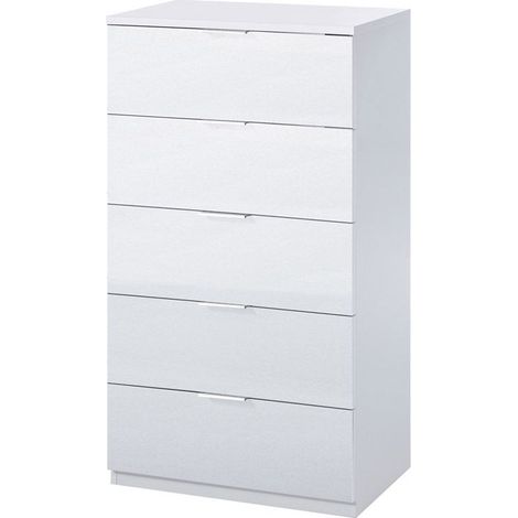 Cómoda con 5 cajones Haya - Blanco Artik (1/10)