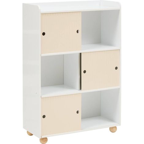 Contenitore per bambini bouli 3 ante scorrevoli beige 69,5x30x101 cm - Atmosphera créateur d'intérieur
