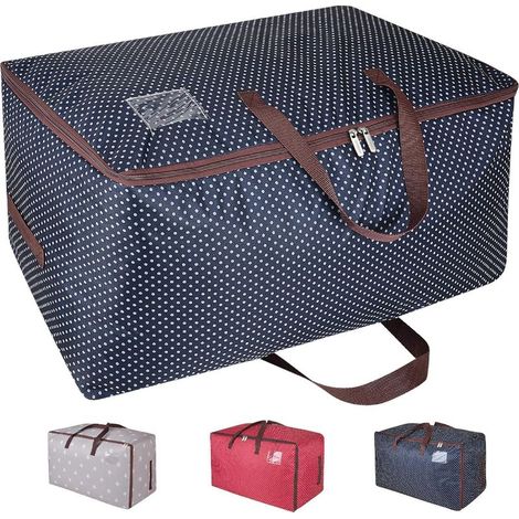 Bolsas para ropa de 100 litros, bolsa organizadora extragrande y gruesa, bolsa de viaje (azul) (1/5)
