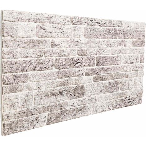 Wandpaneele 10 pcs Hellgrau und Weiß 100 x 50 cm EPS-Schaum vidaXL