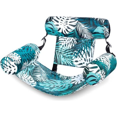 Hamac flottant pliable, tapis de détente pour la plage et la piscine avec coussin de soutien (1/5)
