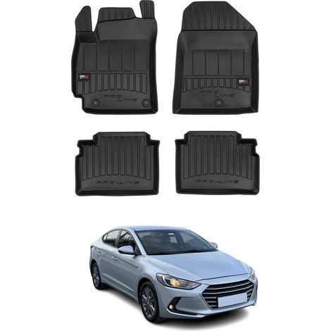 OMAC Tapis de Sol Caoutchouc Compatible avec Hyundai Elantra Berline 2016-2020 Noir Premium