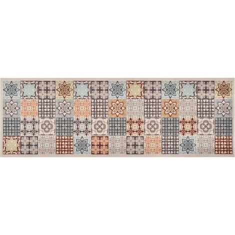 Alfombra de cocina lavable mosaico de colores 60x180 cm vidaXL